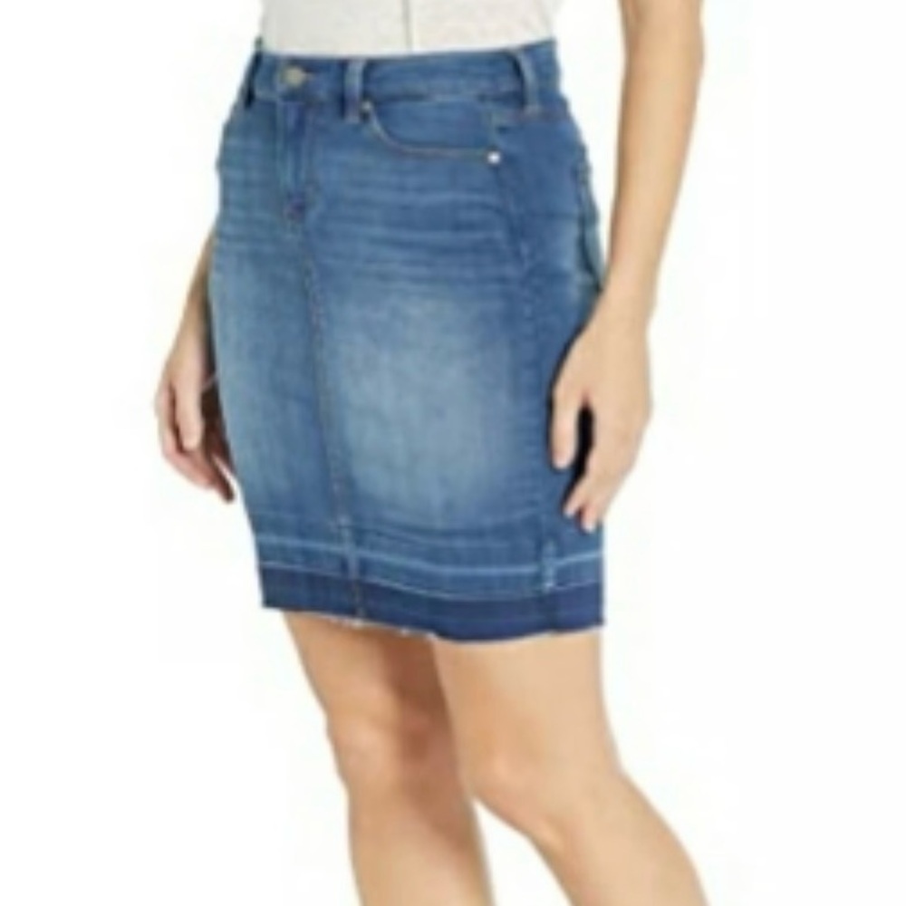 Liverpool Los Angeles Denim Pencil Skirt | Frayed Hem Skirt | NWT